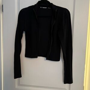 TNA aritzia women’s limitless zip up cropped black top like new  Women's Top